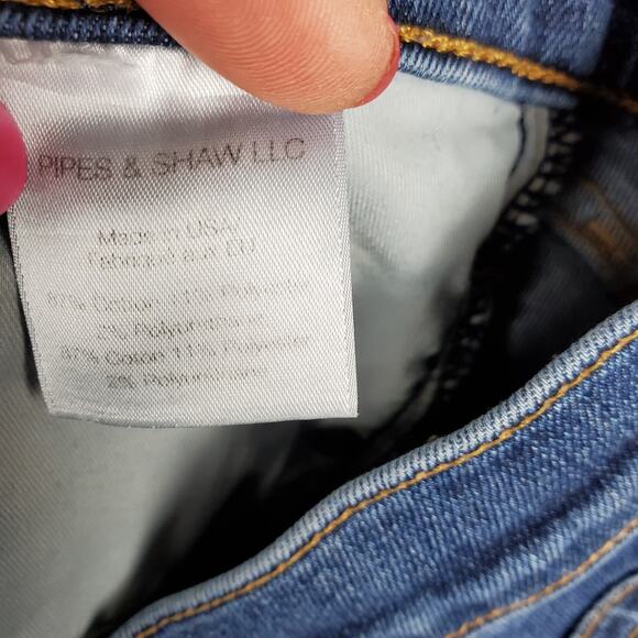 Veronica Beard Jeans Kate 10" Skinny Ankle Frayed Raw Hem Size 27 Blue Stretch - Picture 11 of 14